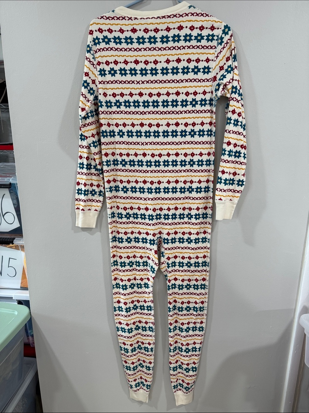 Hanna Andersson womens holiday fun printed one piece onsie pajama - Picture 5 of 6